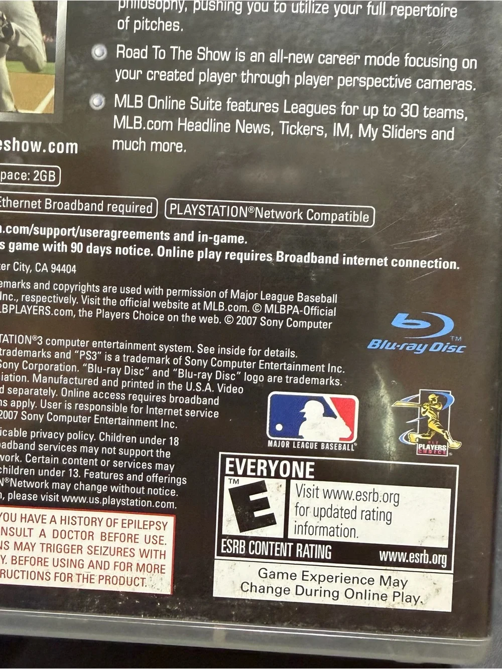 Sony MLB 07 The Show PS3 PlayStation 3